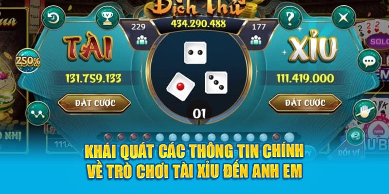 Khái quát các thông tin chính về trò chơi Tài Xỉu đến anh em